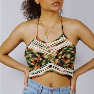 Handmade Crotchet Camo Top